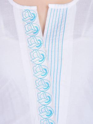 white cotton aline kurta - 13329635 - Standard Image - 4
