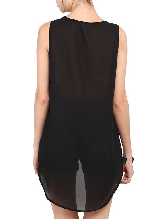 black crepe top - 13329778 - Zoom Image - 3