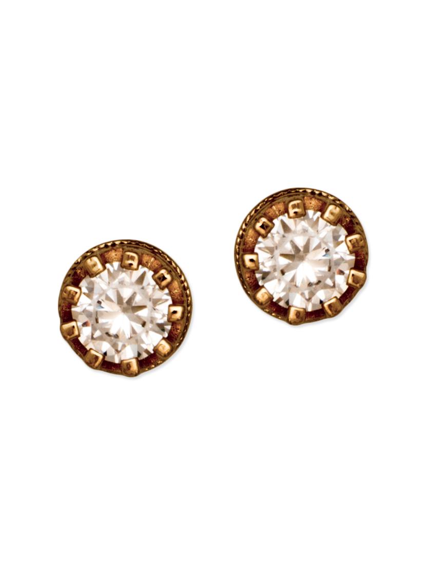 gold metal studs earrings - 13329921 - Zoom Image - 1