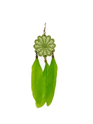 green metal drop earrings - 13331446 - Standard Image - 2