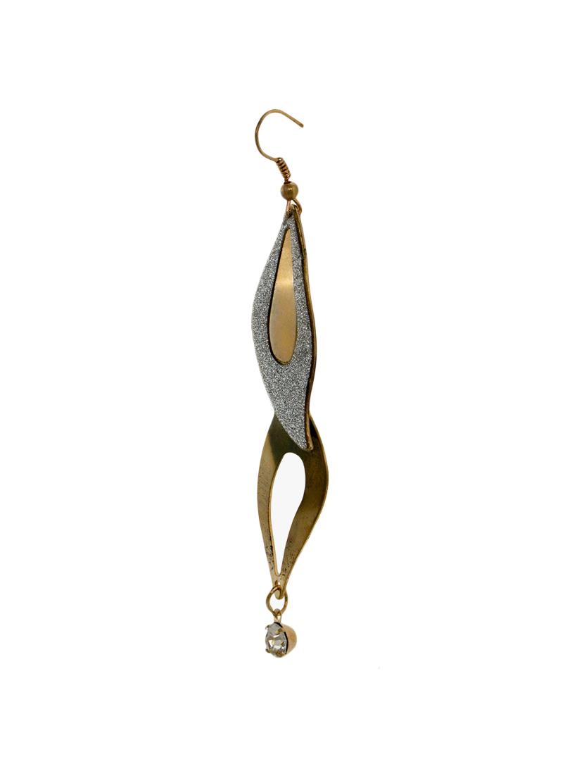 gold metal drop earrings - 13331456 - Zoom Image - 2