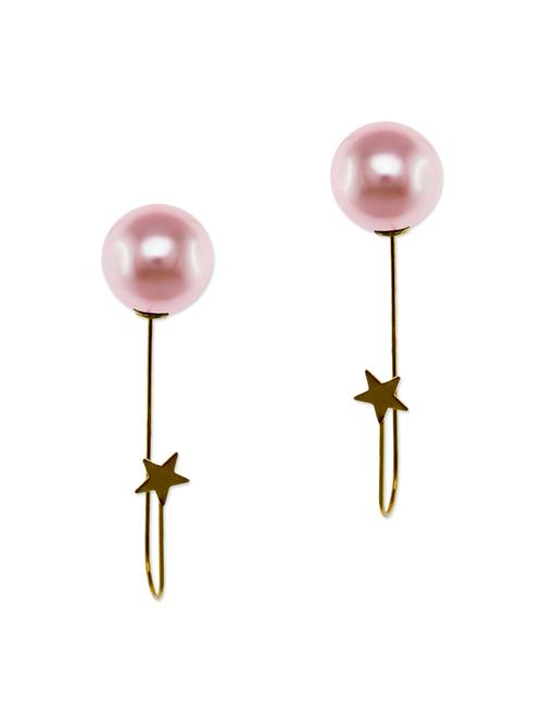 pink metal drop earrings - 13331466 - Standard Image - 1