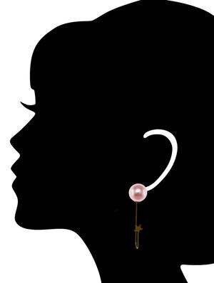 pink metal drop earrings - 13331466 - Standard Image - 2