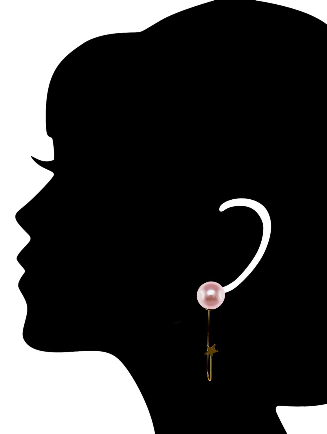 pink metal drop earrings - 13331466 - Zoom Image - 2