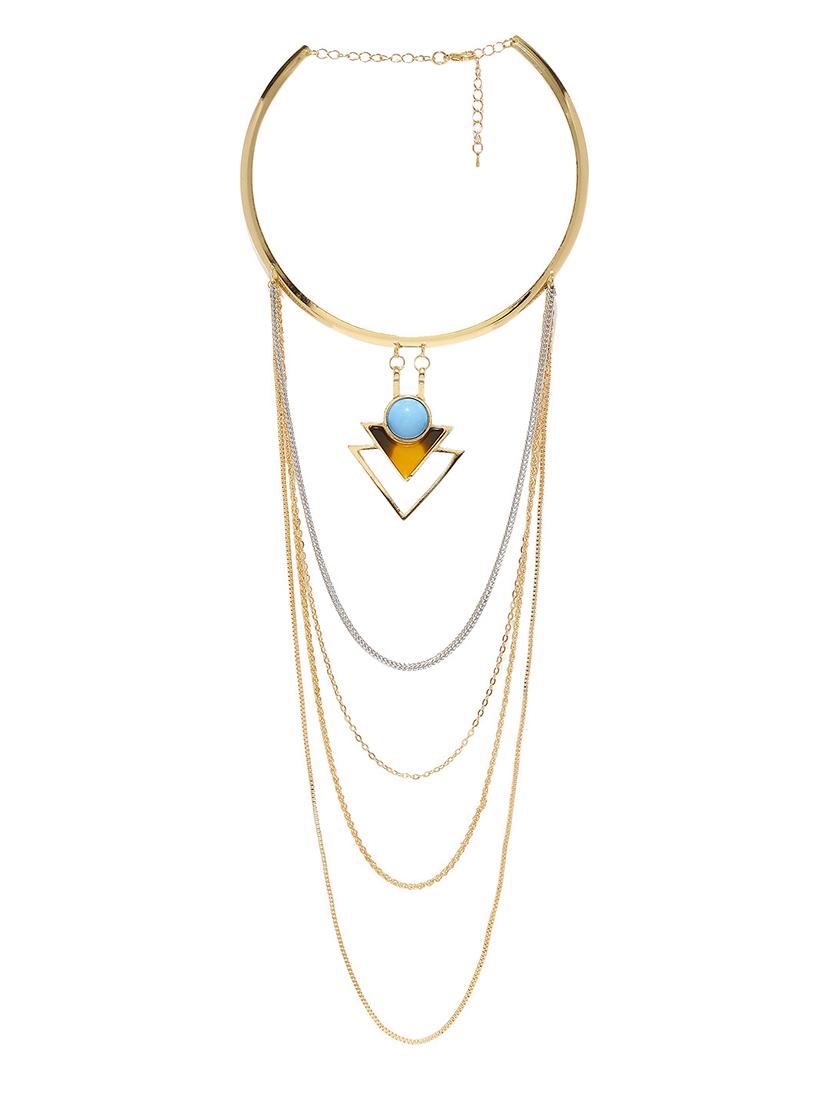 blue metal long necklace - 13332790 - Zoom Image - 1