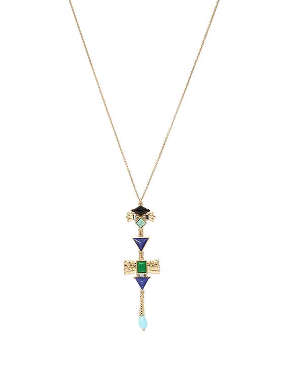 multi colored metal long necklace - 13332796 - Zoom Image - 1