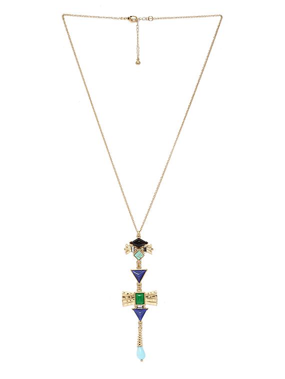 multi colored metal long necklace - 13332796 - Zoom Image - 2
