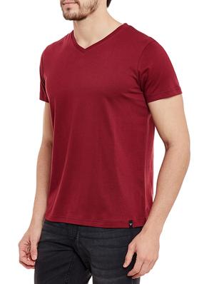 maroon cotton back print tshirt - 13334390 - Standard Image - 2