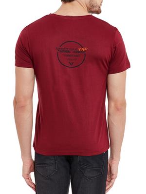 maroon cotton back print tshirt - 13334390 - Standard Image - 3