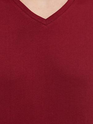 maroon cotton back print tshirt - 13334390 - Standard Image - 4