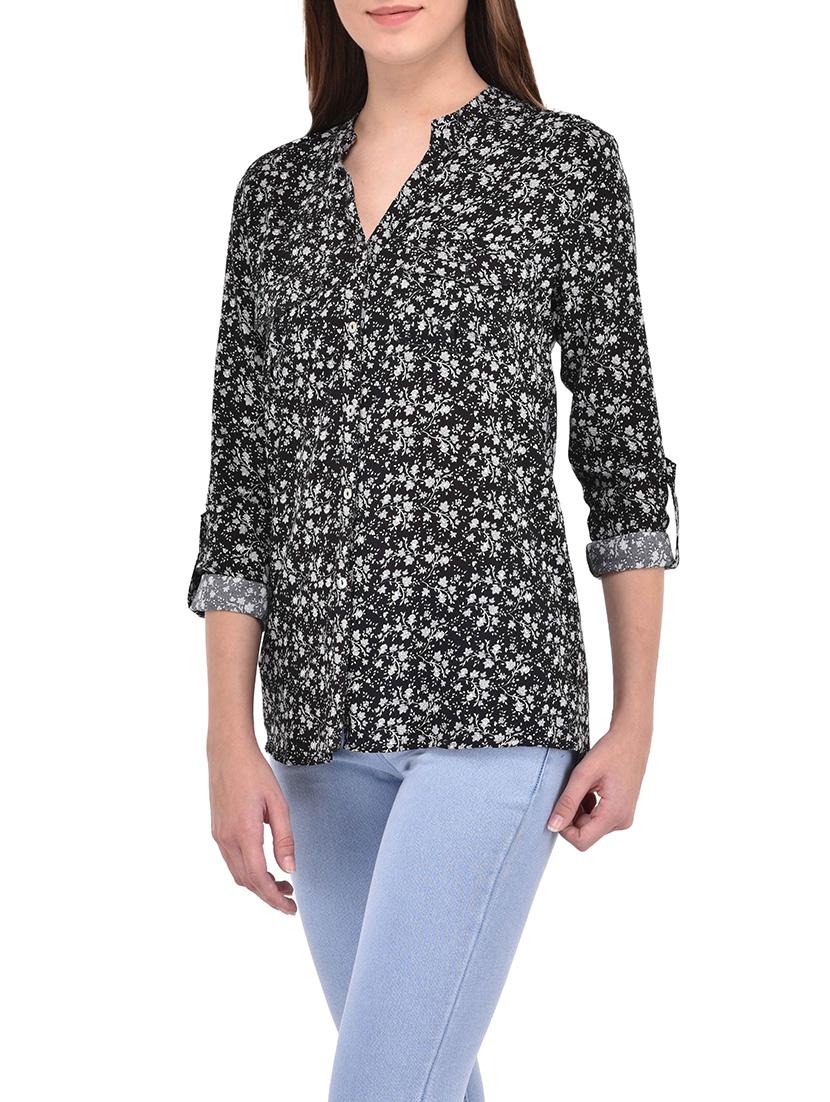 black printed viscose regular shirt - 13334427 - Zoom Image - 2