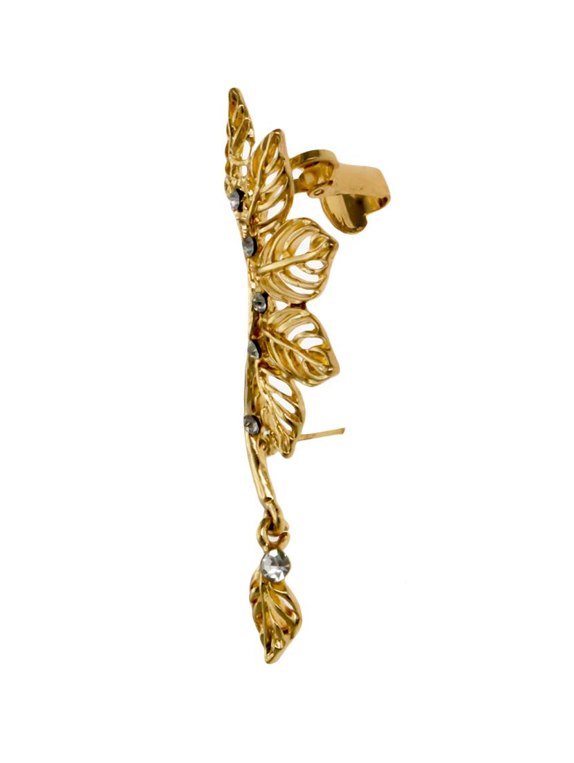 gold metal drop earrings - 13335012 - Zoom Image - 2