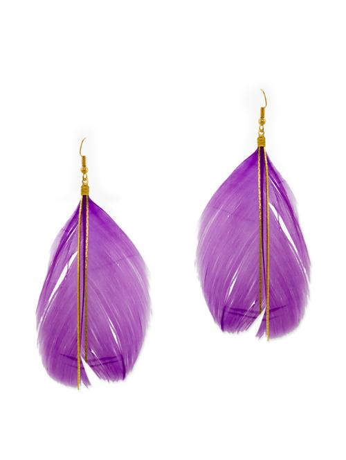 purple metal drop earrings - 13335023 - Standard Image - 1