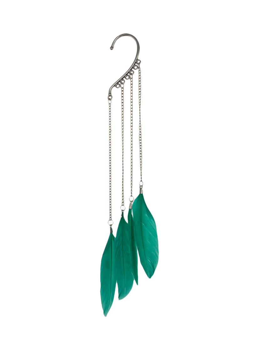 green metal cuff (set of 2) earrings - 13335030 - Zoom Image - 1