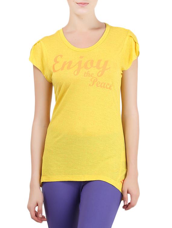 yellow printed cotton regular tee - 13337840 - Zoom Image - 1