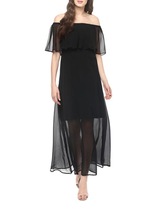 solid black off shoulder dress - 13340257 - Very Small Image - 1