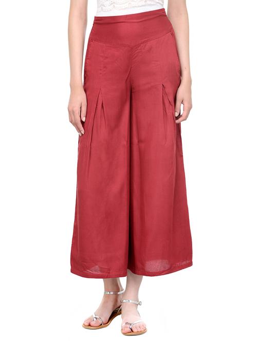 red viscose palazzo - 13340660 - Standard Image - 1