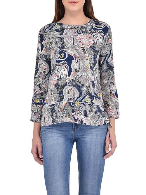 navy blue cotton top - 13341318 - Standard Image - 1
