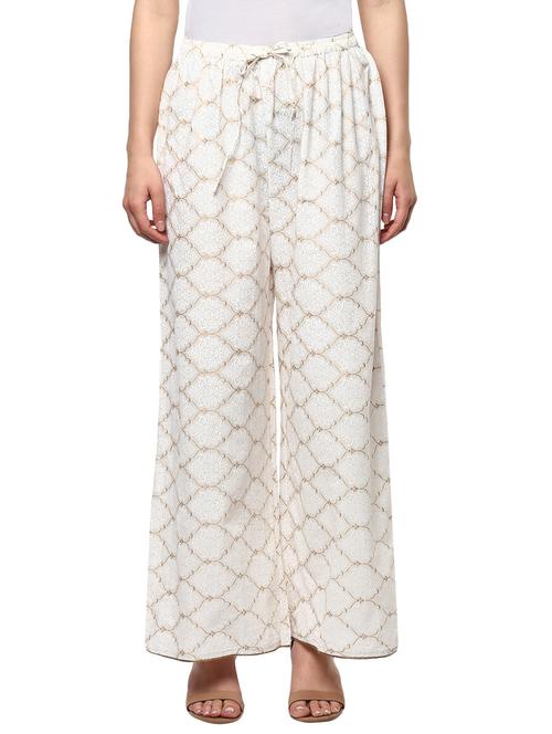 white cotton palazzo - 13342541 - Standard Image - 1