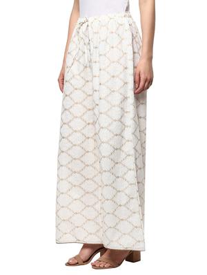 white cotton palazzo - 13342541 - Standard Image - 2