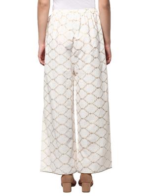 white cotton palazzo - 13342541 - Standard Image - 3