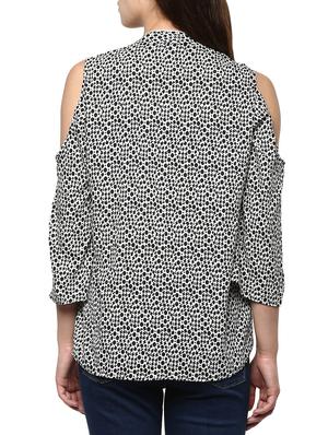 black printed crepe regular shirt - 13342548 - Standard Image - 3