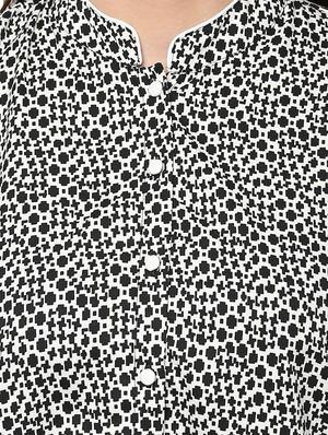 black printed crepe regular shirt - 13342548 - Standard Image - 4