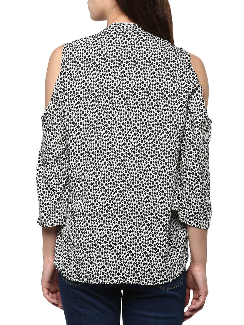 black printed crepe regular shirt - 13342548 - Zoom Image - 3