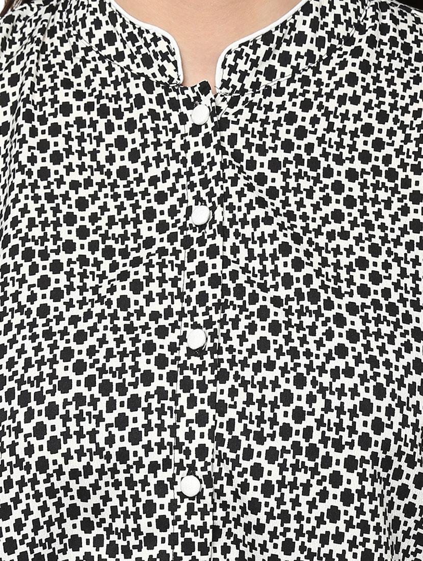 black printed crepe regular shirt - 13342548 - Zoom Image - 4