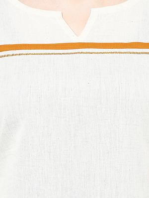 white cotton straight kurta - 13342894 - Standard Image - 4