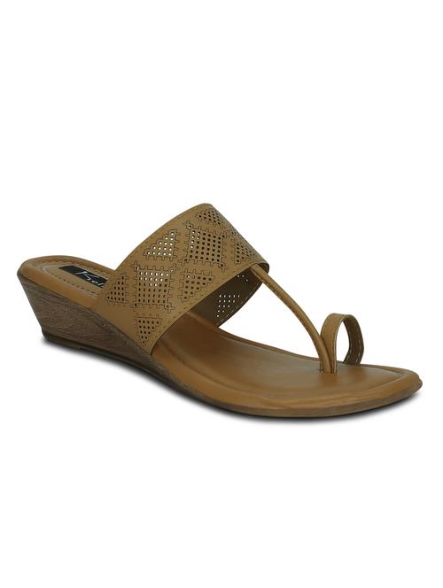 brown one toe wedge - 13343046 - Standard Image - 1