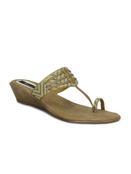 gold one toe wedge - 13343051 - Standard Image - 1