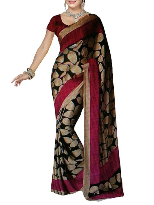 multi colored silk printed saree with blouse - 13343484 - Very Small Image - 1