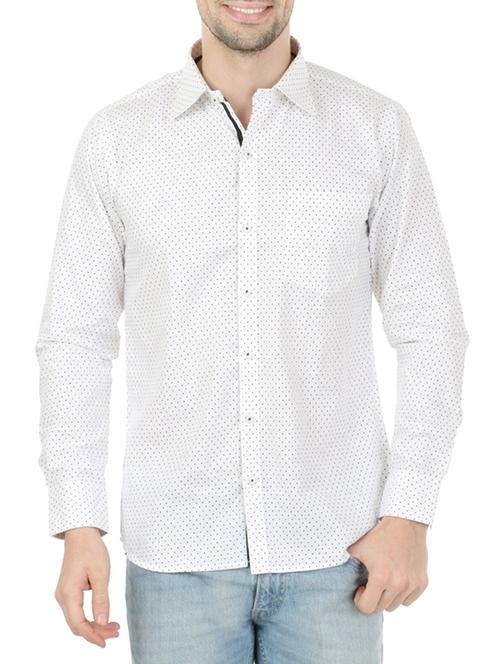 white cotton polka dot casual shirt - 13345328 - Standard Image - 1