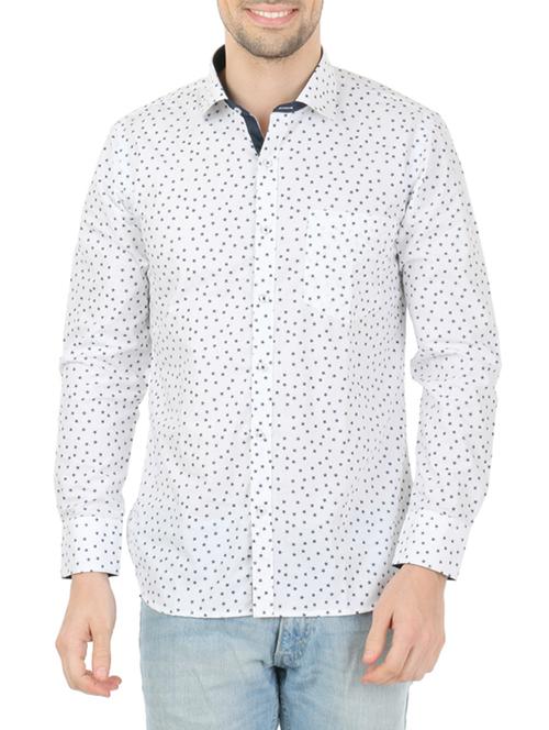 white cotton printed casual shirt - 13345333 - Standard Image - 1