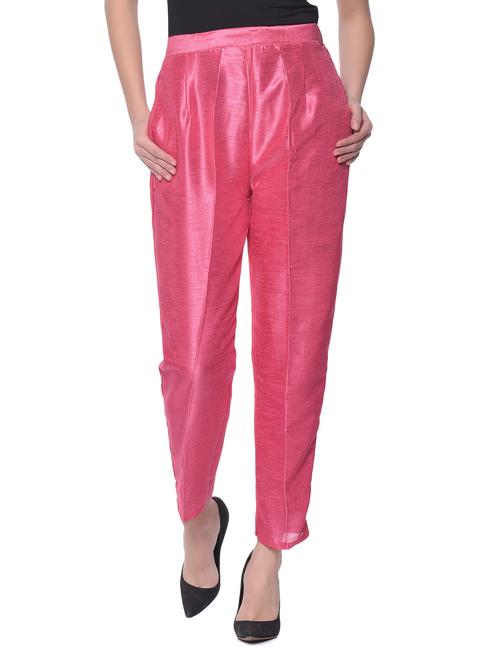pink silk blend tapered pant - 13345347 - Standard Image - 1