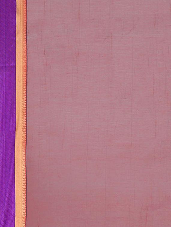 brown silk blend woven saree with blouse - 13346297 - Zoom Image - 2