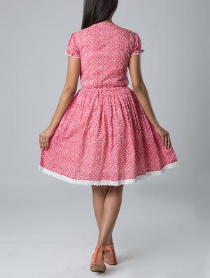 pink block print cotton dress - 13348995 - Standard Image - 3