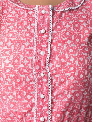 pink block print cotton dress - 13348995 - Standard Image - 4