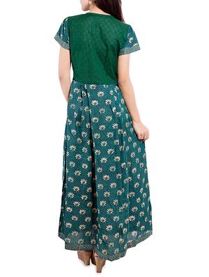 green lotus print maxi dress - 13349001 - Standard Image - 3