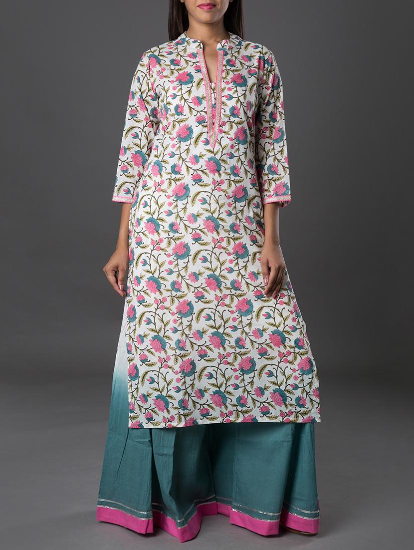 pink lemon multi colored kurta plazzo set - 13349014 - Zoom Image - 1