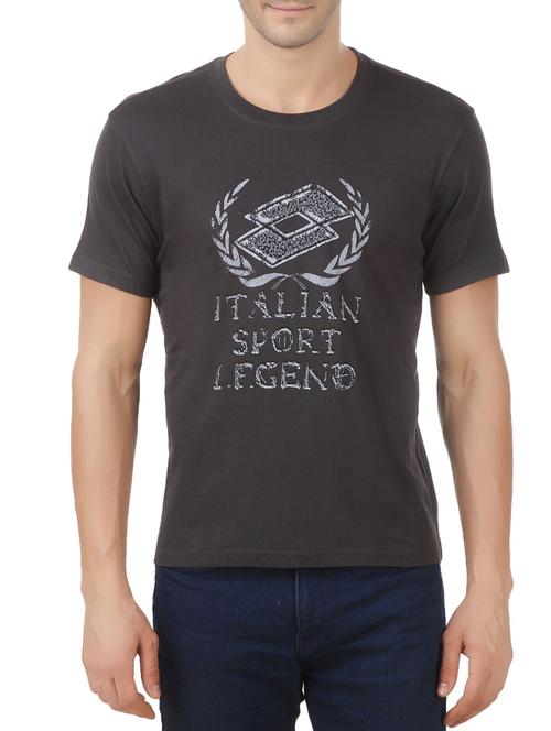 charcoal grey chest print t-shirt - 13351766 - Standard Image - 1
