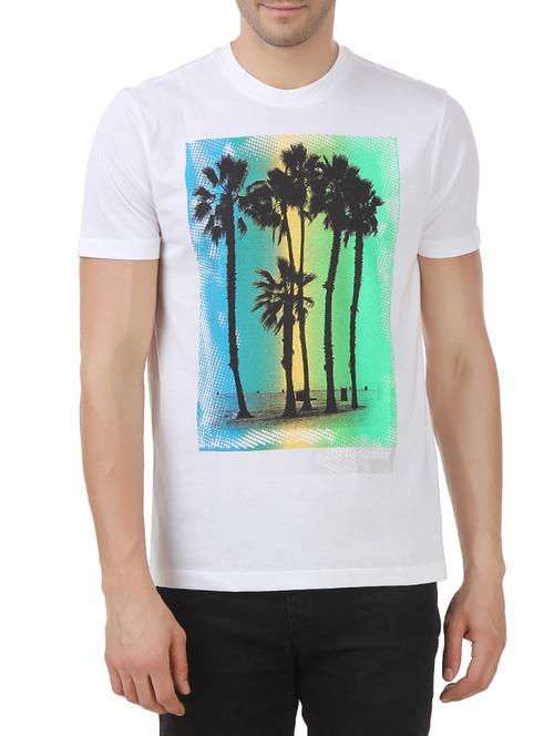 white front print t-shirt - 13351767 - Standard Image - 1
