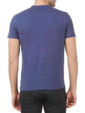 navy blue front print t-shirt - 13351769 - Standard Image - 3