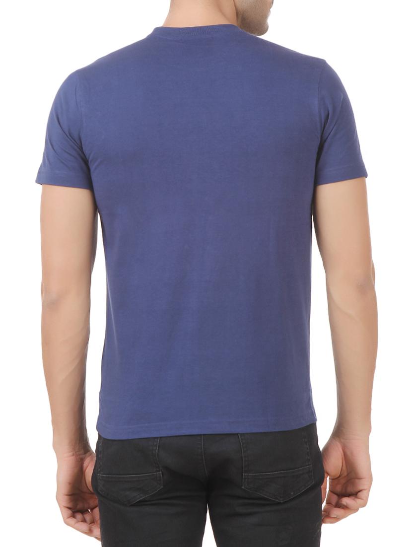 navy blue front print t-shirt - 13351769 - Zoom Image - 3