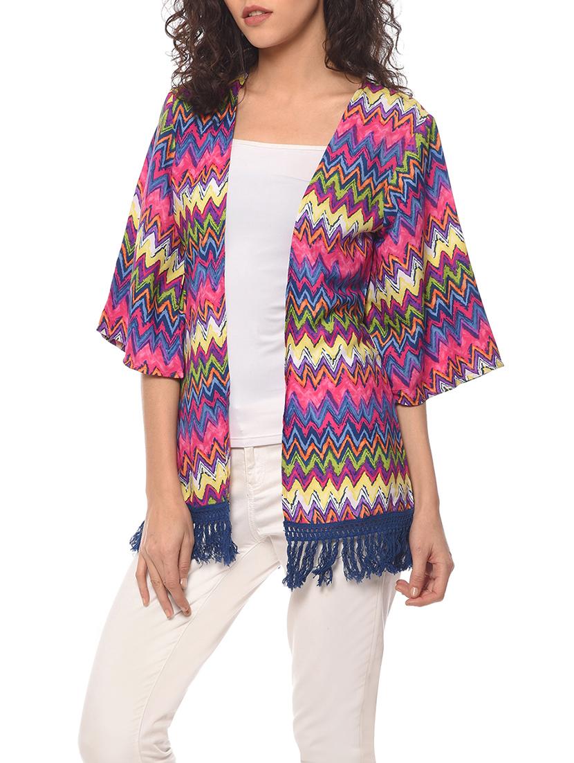 multicolored printed regular shrug - 13352163 - Zoom Image - 2