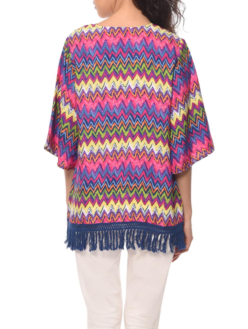 multicolored printed regular shrug - 13352163 - Zoom Image - 3