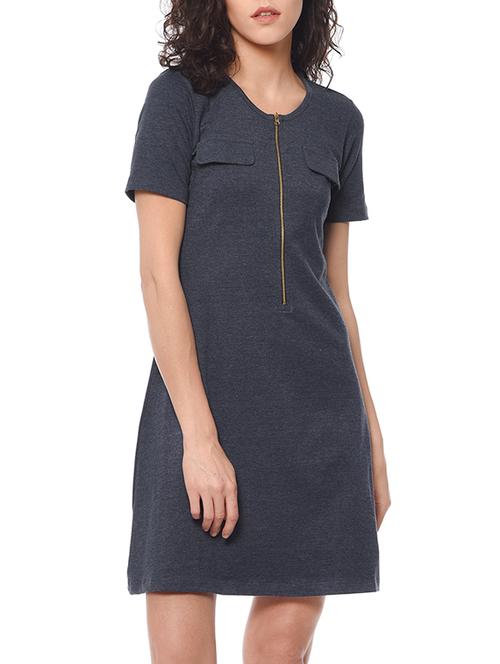 navy blue cotton jersey dress - 13354742 - Standard Image - 1