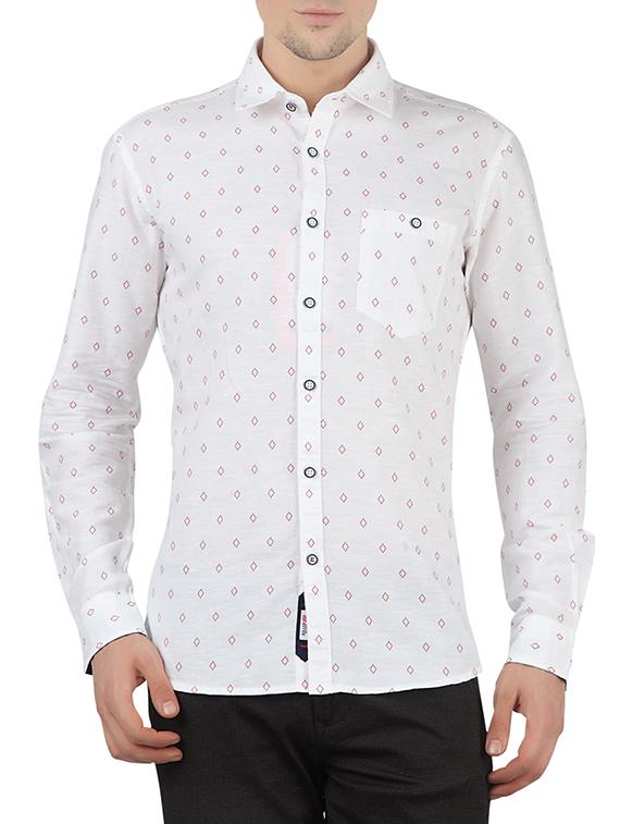 white cotton casual shirt - 13355001 - Zoom Image - 1