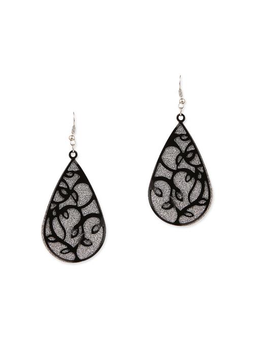 black coloured drop earrings - 13355866 - Standard Image - 1